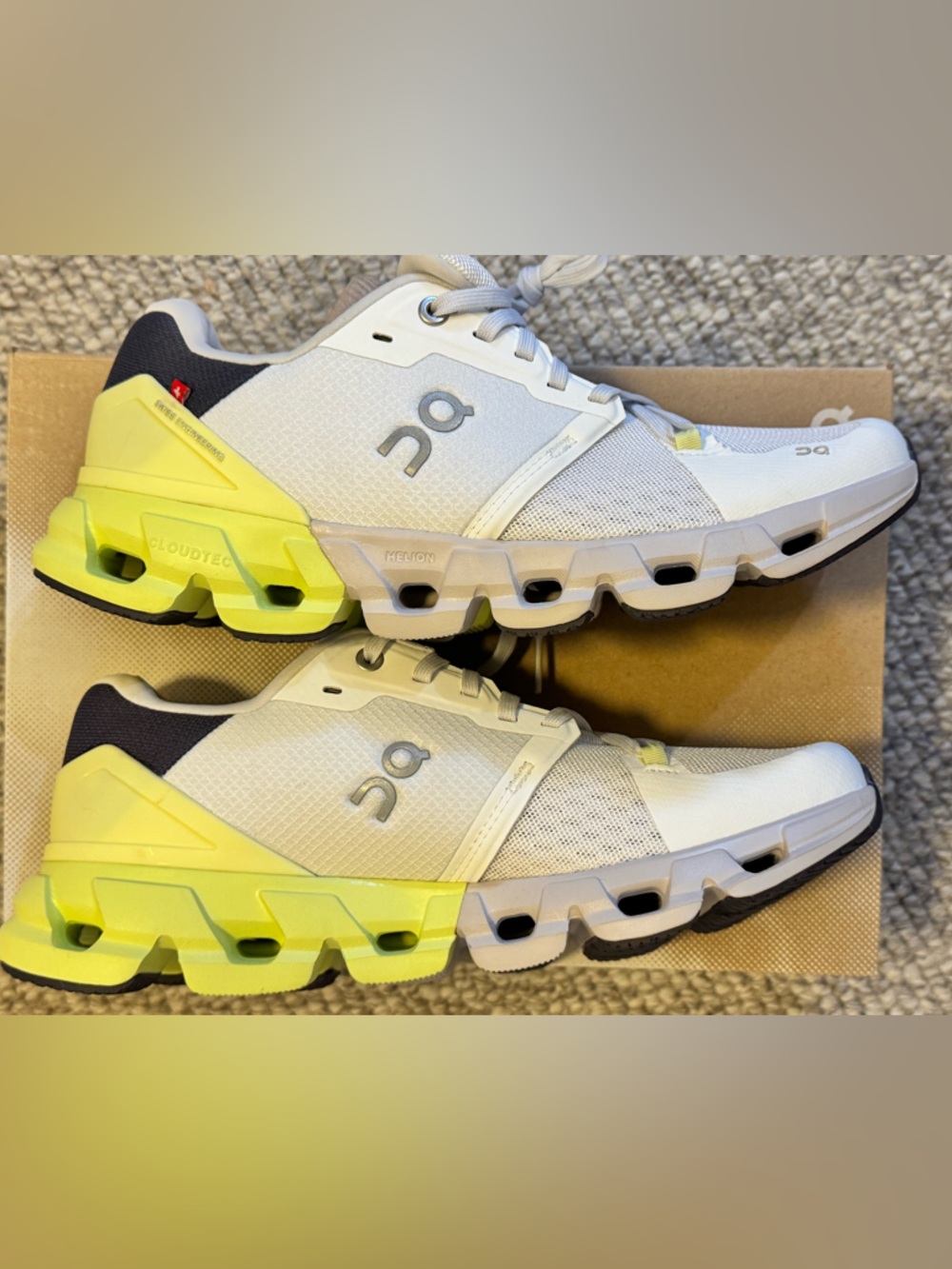 NEW On Cloudflyer 4 Running Shoes – Men’s 7.5 – White/Hay (NIB)